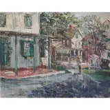 Stanley Sobessek, Stanley Sobossek, American - New York, 1918 - 1996, Oil on Canvas Street Scene