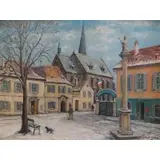 Alois Lecoque, Square in Snow;
