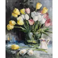 Marla Edmiston, Tulips, China, & Crystal.