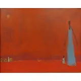 Alvin Hollingsworth, O/Canvas Board of Figures in Landscape