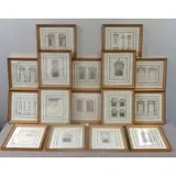 Batty Langley, Untitled, Set of 16 Architectural Engravings Steel engravings signed in the plate