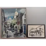 Max Günther, Rue du la C. de la B Paris., Ink Street scene, signed lower right