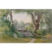 W/C Landscape with Bridge by William Newton Bartholomew, sold Jun 2012