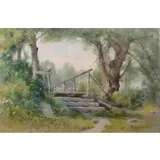 William Newton Bartholomew, W/C Landscape with Bridge