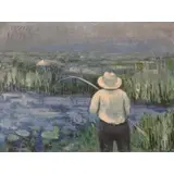 Karl Zerbe, Karl Zerbe, German-American, 1903 - 1972, Oil on Canvas of a Fisherman