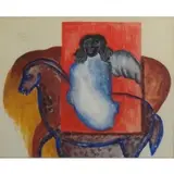 Carlos Mérida, Angel on Horseback, 1931 Gouache on Paper