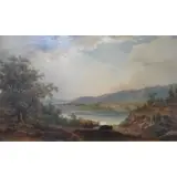 Johann J Geisser, O/C Landscape with Lake