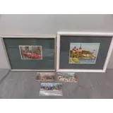 V.A Korobov, Two behind glass, 5 Russian Oil Paintings