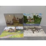V.A Korobov, Pereslar Zalleskys Monastery,, 4 Russian Oils on Board