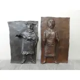 David Aronson, Untitled, Two Judaic Bronze Reliefs
