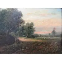 Edwin Buttery, O/C Landscape with Traveler