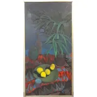 Jack Ink, Presumed to be Jack Ink, American glass artist, b, 1966 Oil on Canvas Still Life