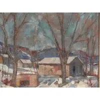 F.M Loewenguth, Frederick M. Loewenguth, American - New York, b, Oil On Canvas of Winter Scene