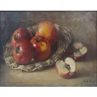 L.F Peirce, O/C Basket of Apples Still Life