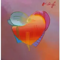 Peter Max, American/German, b by Peter Max, 1992 Acrylic on Canvas - Heart, sold Apr 2012