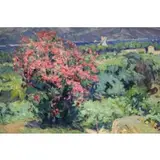 A Summer Riviera Landscape by Marie Nivouliès de Pierrefort, Oil on Canvas, sold Apr 2012