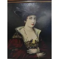 K. H Mill, Untitled, Oil on Canvas of a Woman in a Bonnet