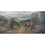 Kurt Heyden, Riders., Oil on Canvas "Riders." Signed lower right