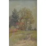 John W Raught, John Willard Raught, American 1857-1931, 1921 Oil on Canvasboard Landscape