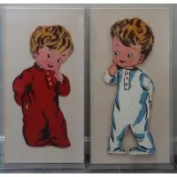 Two Polychrome Advertising, Cut-Outs of Children