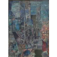 Charles Augustus-Smith, O/C of Ethereal Cityscape with Figures