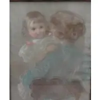 Maurice Fromkes, Maurice Fromkes, Polish, active in New York, 1872 - 1931, Pastel of a Mother & Child