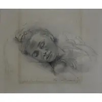 Isabel Bishop, Isabel (Wolff) Bishop, American, 1902 - 1988, Pencil on Paper of Sleeping Woman