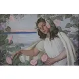 Emma Eilers, O/C Young Girl Among Pink Flowers