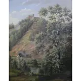 Franz Anton Feilhammer, O/B 1861 Landscape with Castle Train
