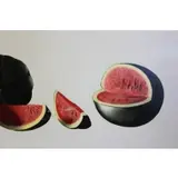 M.W Huggins, Untitled, Oil on Canvas of Sliced Watermelons