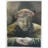 Michael Kuch, Michael Kuch, American, 20th/21st C.From a storage warehouse, Watercolor Portrait of a man
