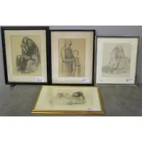 K - After Kollwitz, Untitled, 4 Figure Study Prints