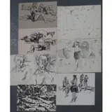 Peter Grippe, The Club, 8 Original Works on Paper