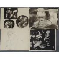 Rico Lebrun, Ruggieri e Ugolino, Dante - Inferno,, 4 Works on Paper: 3 Originals, 1 Lithograph