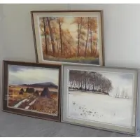 James Flack, Untitled, 3 Watercolor Landscapes