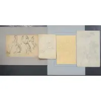 Hyman Bloom, Untitled, 4 Drawings on Paper of Circus Scenes