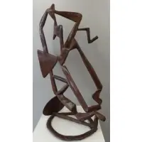 Isaac Witkin, On a painted wood pedestal, 1980 Abstract Modernist Bronze