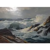 William C Ehrig, Atlantic Coast., Oil on Canvas "Atlantic Coast." Signed lower right