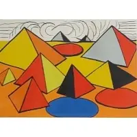Pyramids. by Alexander Calder, Lithograph "Pyramids." Pencil signed lower right, sold Jan 2012