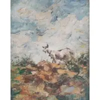 Giuseppe Palizzi, Giuseppe Palizzi, Italian, 1812 - 1888, Oil on Board of Goat in Landscape
