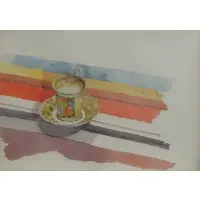Jorge Castillo, Jorge Castillo, Spanish, b, 1980 Watercolor of Cup & Saucer