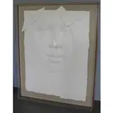 Frank Gallo, Frank Gallo, Amercan, b, Large Cast Paper Sculpture in Lucite Frame of a Woman And Child