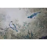 Chinese, Untitled, Watercolor of Birds in Trees