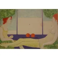 Untitled by Léonor Fini, Lithograph of Two Women, sold Jan 2012