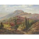 Thomas G. Moses, Pikes Peak., 1906 Oil on Canvas "Pikes Peak." Signed and dated lower left