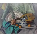 Nicolai Cikovsky, O/C Still Life with Lute