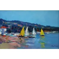 Nicola Simbari, Cote D'Azur., Oil on Canvas "Cote D'Azur." Signed lower right