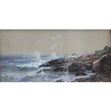 Edmund D Lewis, Indian Rock, Narragansett., 1890 Watercolor "Indian Rock, Narragansett." Signed and dated lower left