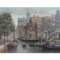 Koos van Loon, Koos Van Loon, Dutch, Oil on Canvas Venetian Scene