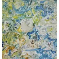 Domenick Turturro, Allan Stone Gallery label verso, 1967 Abstract Oil on Canvas